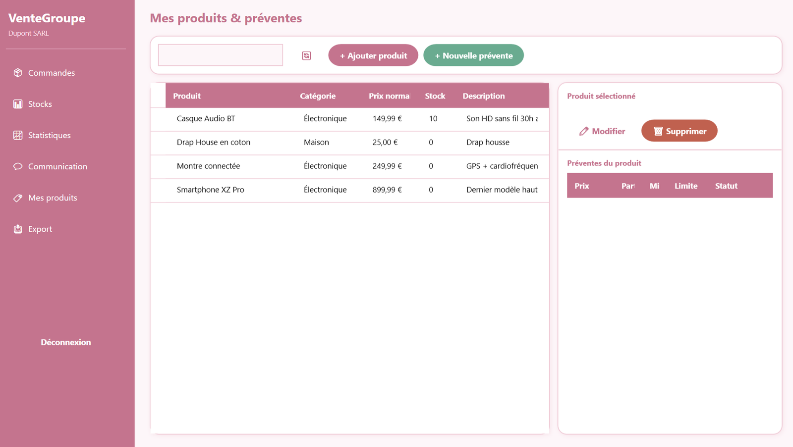 Mes produits